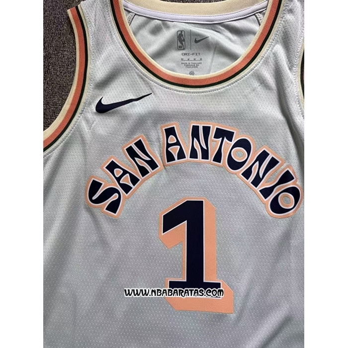 Camiseta San Antonio Spurs Victor Wembanyama #1 Ciudad 2024-25 Verde